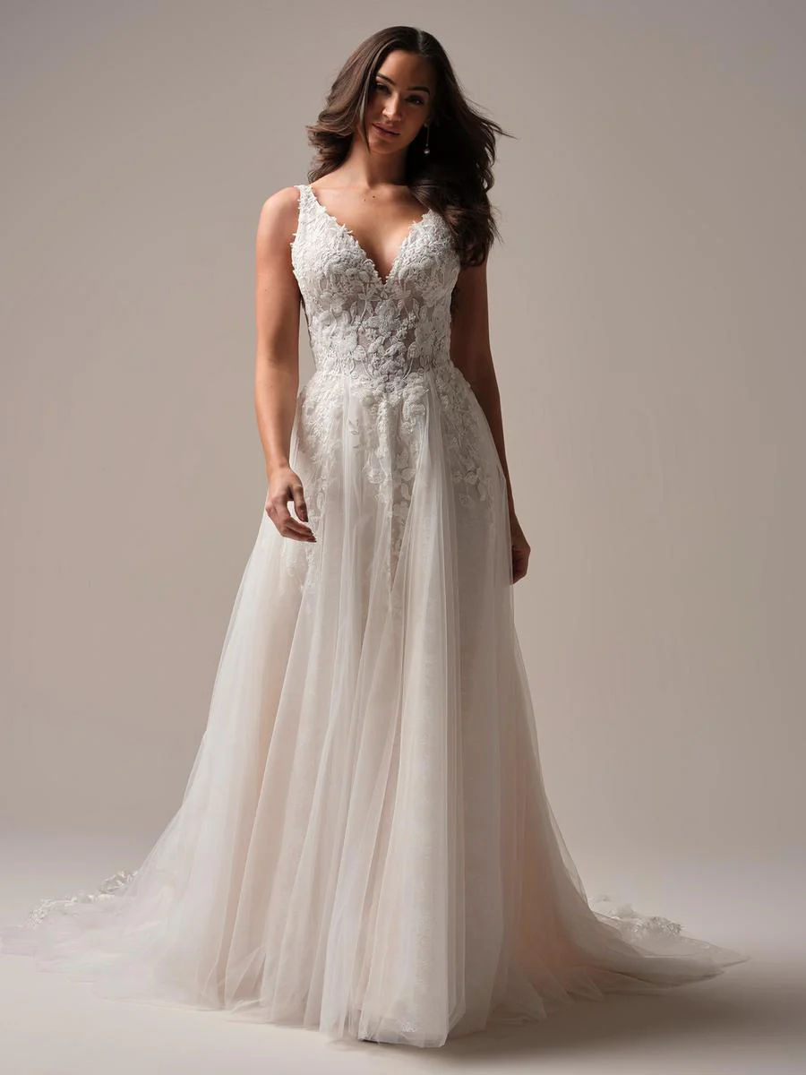 Rebecca Ingram "Honor" Beaded A-line Bridal Gown - Image 5