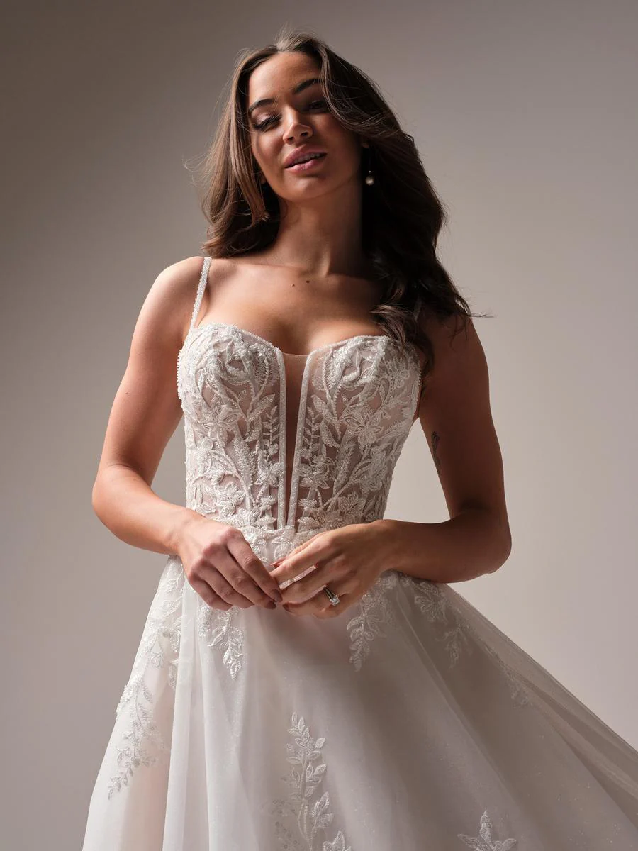 Rebecca Ingram "Jude" Lace A-line Bridal Gown - Image 3