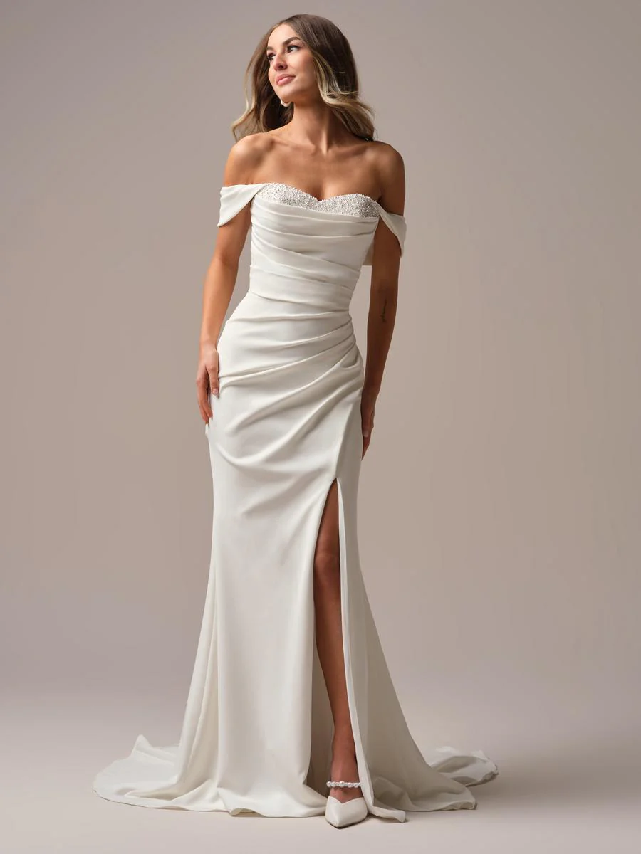 Rebecca Ingram "Kathleen" Strapless Crepe Bridal Gown - Image 3