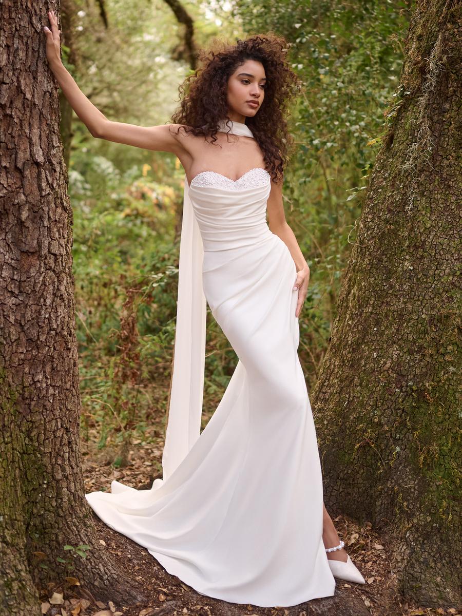 Rebecca Ingram "Kathleen" Strapless Crepe Bridal Gown - Image 4