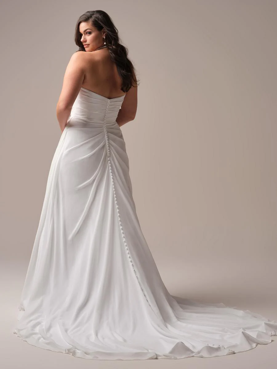 Rebecca Ingram "Francesca" Whimsical Chiffon Strapless Bridal Gown - Image 2