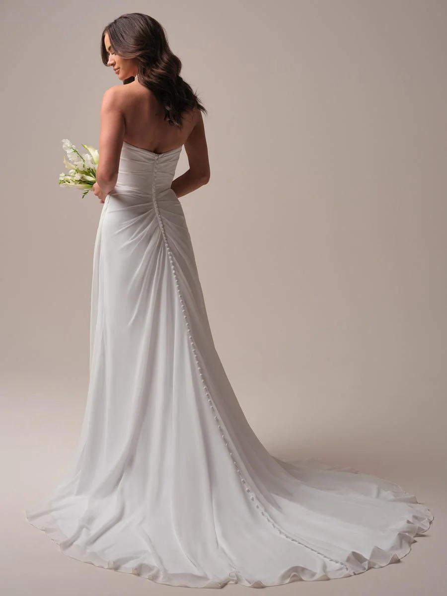 Rebecca Ingram "Francesca" Whimsical Chiffon Strapless Bridal Gown - Image 5