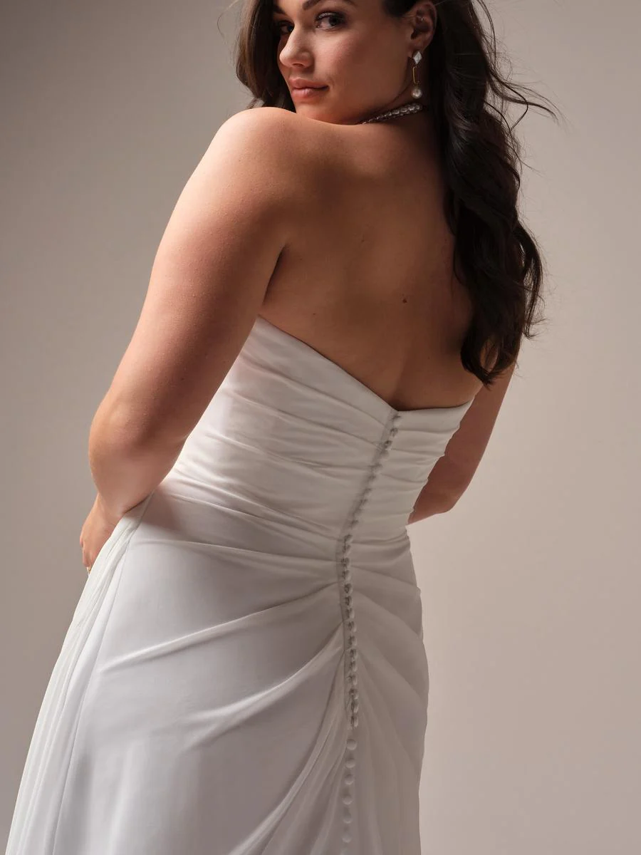 Rebecca Ingram "Francesca" Whimsical Chiffon Strapless Bridal Gown - Image 7