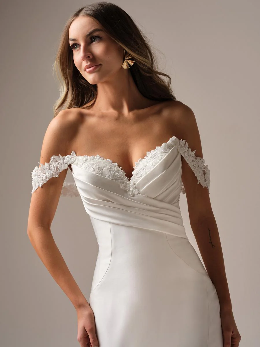 Rebecca Ingram "Cindy" Satin Fit and Flare Bridal Gown - Image 9