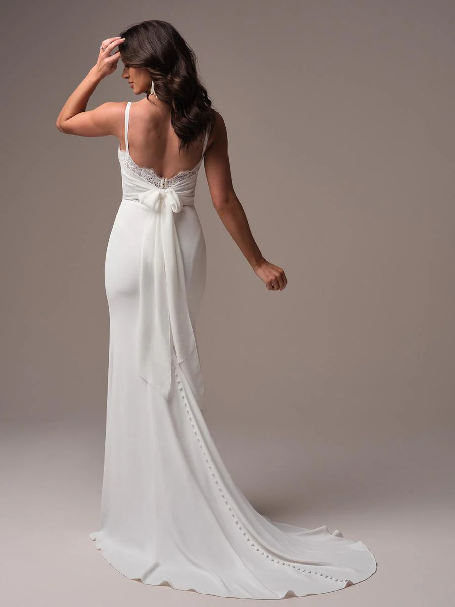 Rebecca Ingram "Jazzy" Vintage Sheath Bridal Gown - Image 2