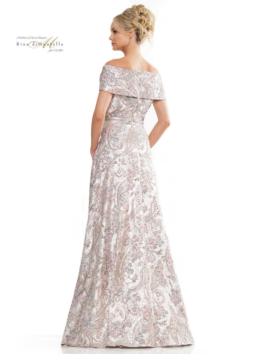 Rina di Montella Jacquard A-Line Dress RD2986 - Image 2