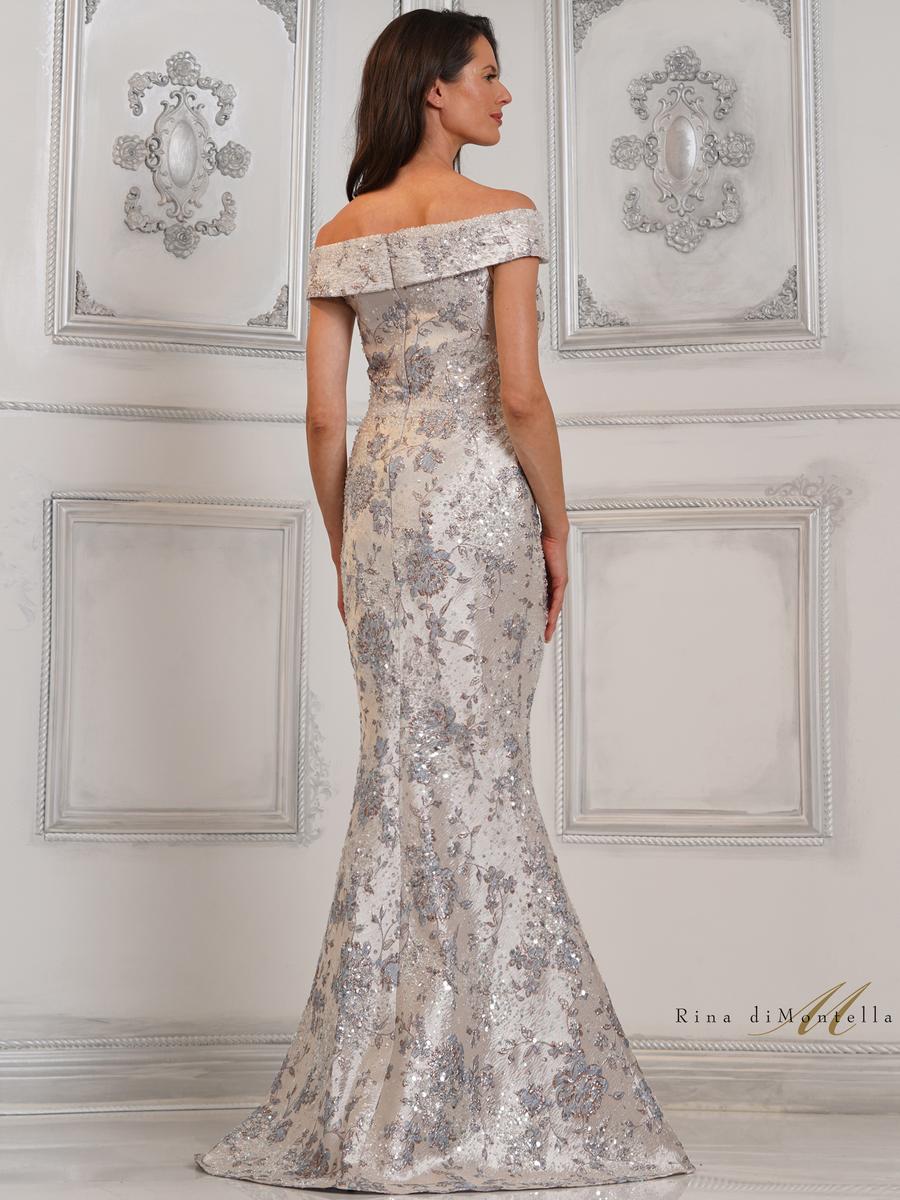 Rina di Montella Off The Shoulder Bow Fitted Dress RD3106 - Image 5