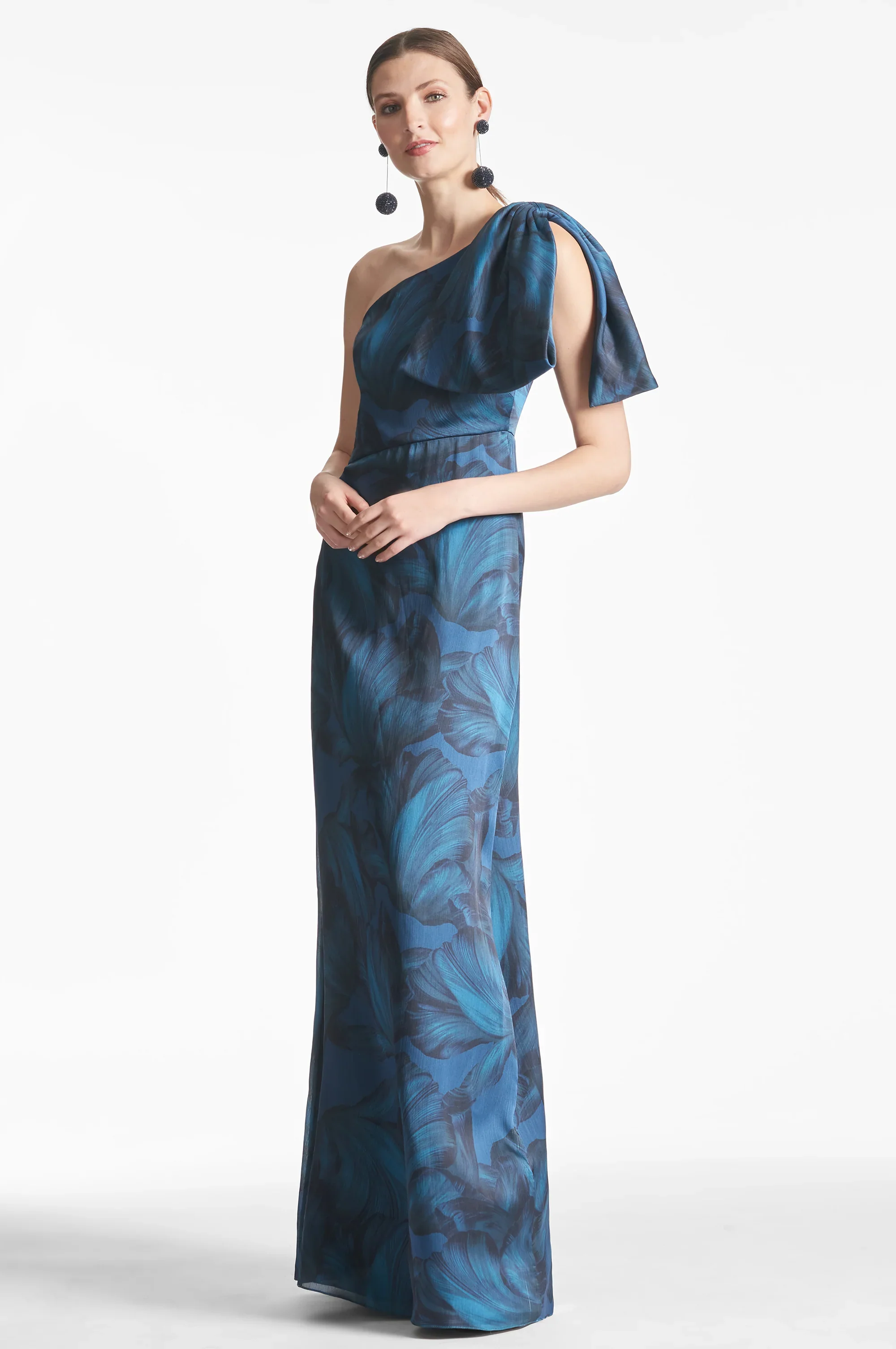 Sachin & Babi "Chelsea" One Shoulder Bow Gown - Image 12