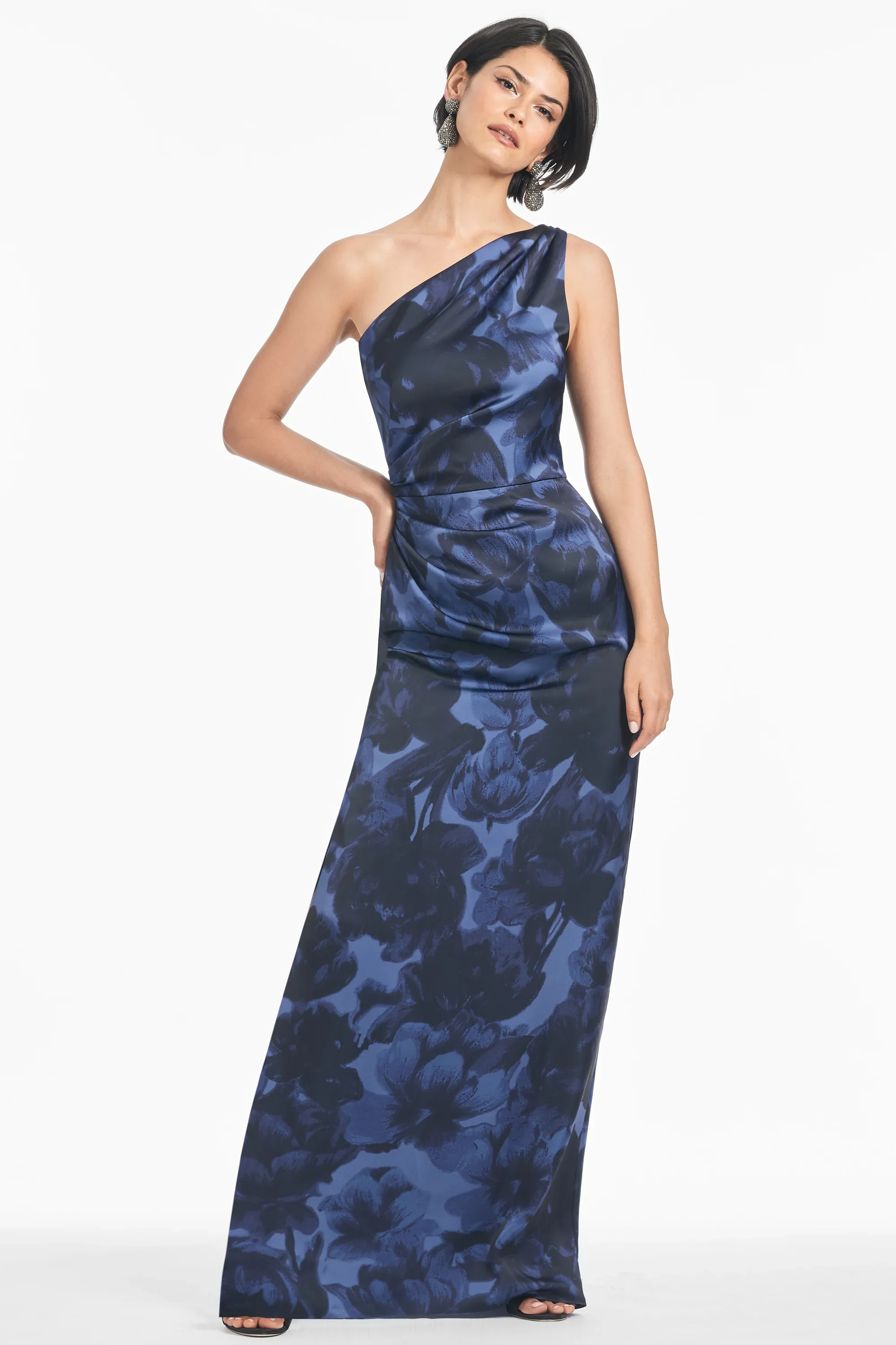 Sachin & Babi "Delancy" Floral One Shoulder Gown - Image 4