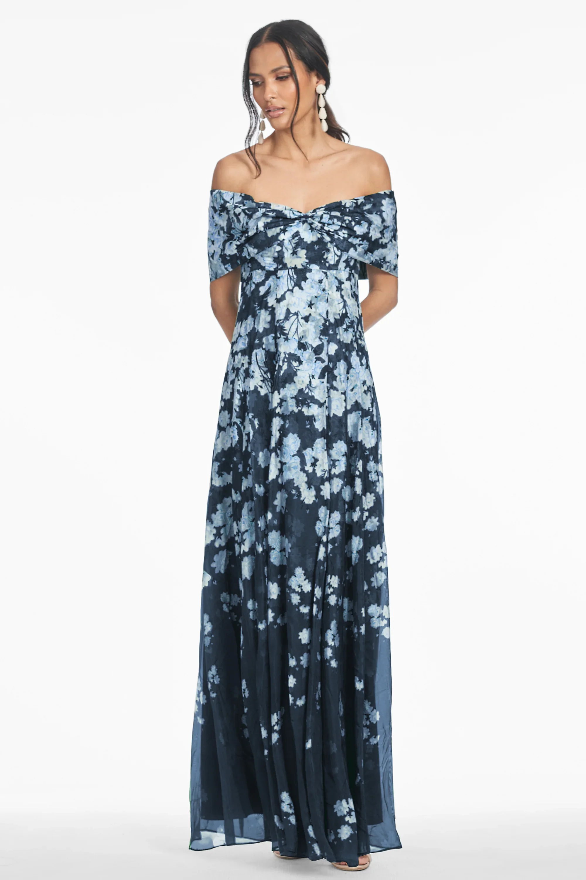 Sachin & Babi "Kennedy" Floral Off the Shoulder Gown - Image 2