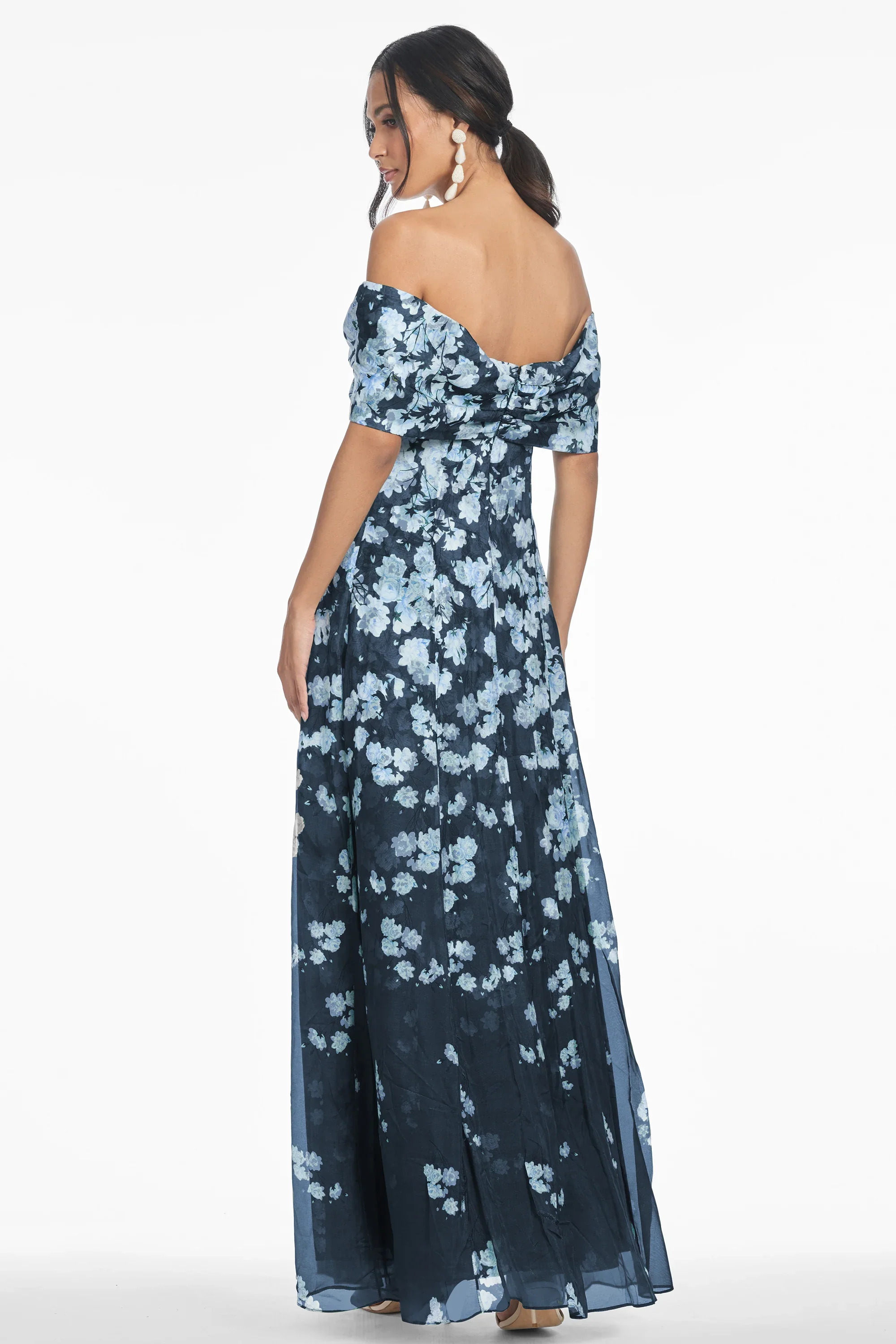 Sachin & Babi "Kennedy" Floral Off the Shoulder Gown - Image 3