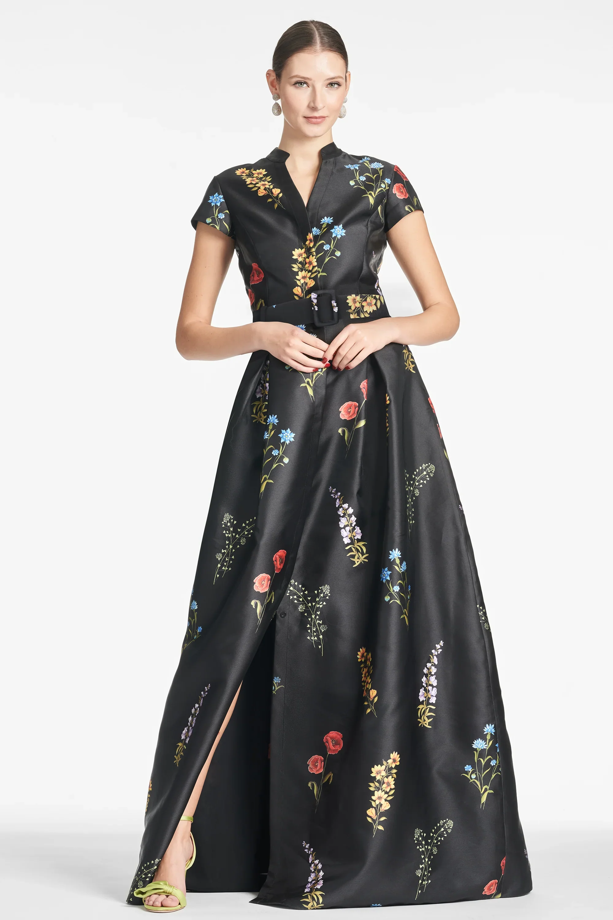 Sachin & Babi "Marta" Belted Floral A-line Gown - Image 12