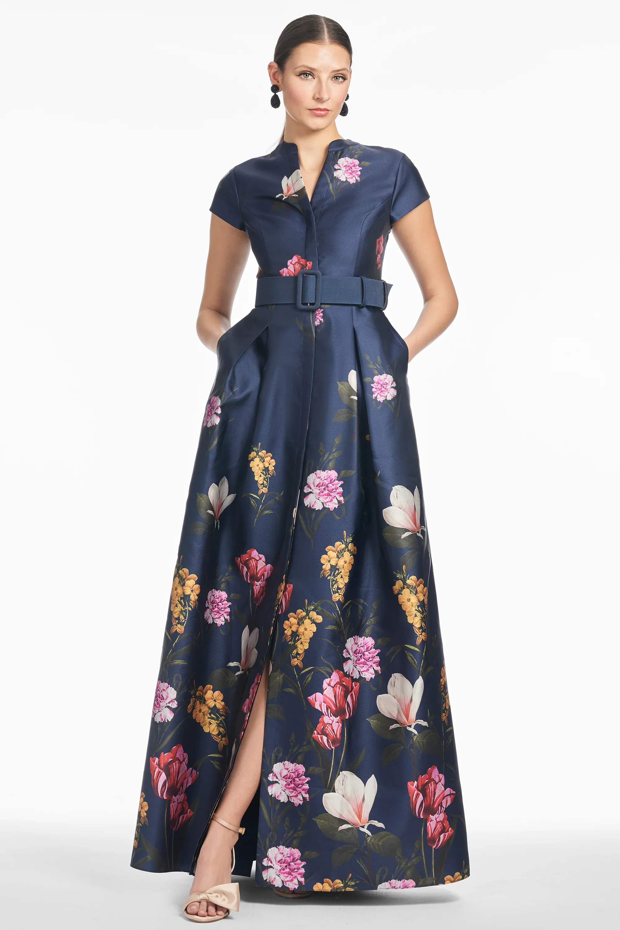 Sachin & Babi "Marta" Belted Floral A-line Gown - Image 14