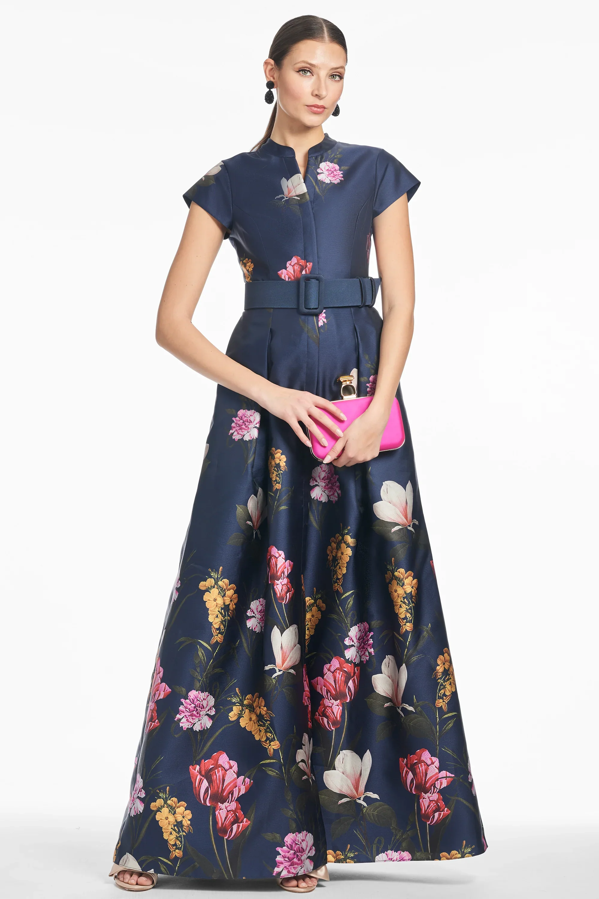 Sachin & Babi "Marta" Belted Floral A-line Gown - Image 15