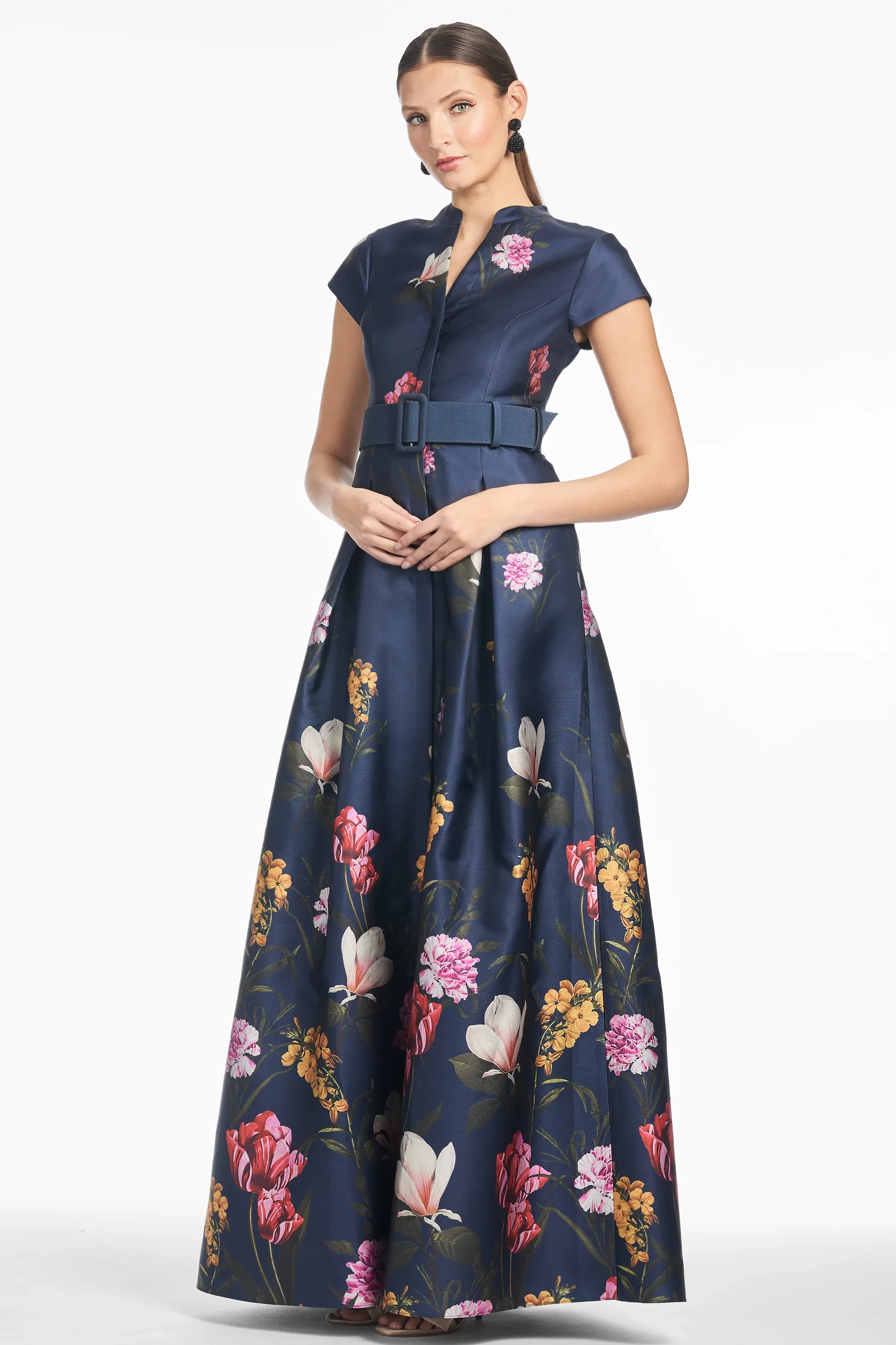 Sachin & Babi "Marta" Belted Floral A-line Gown - Image 16