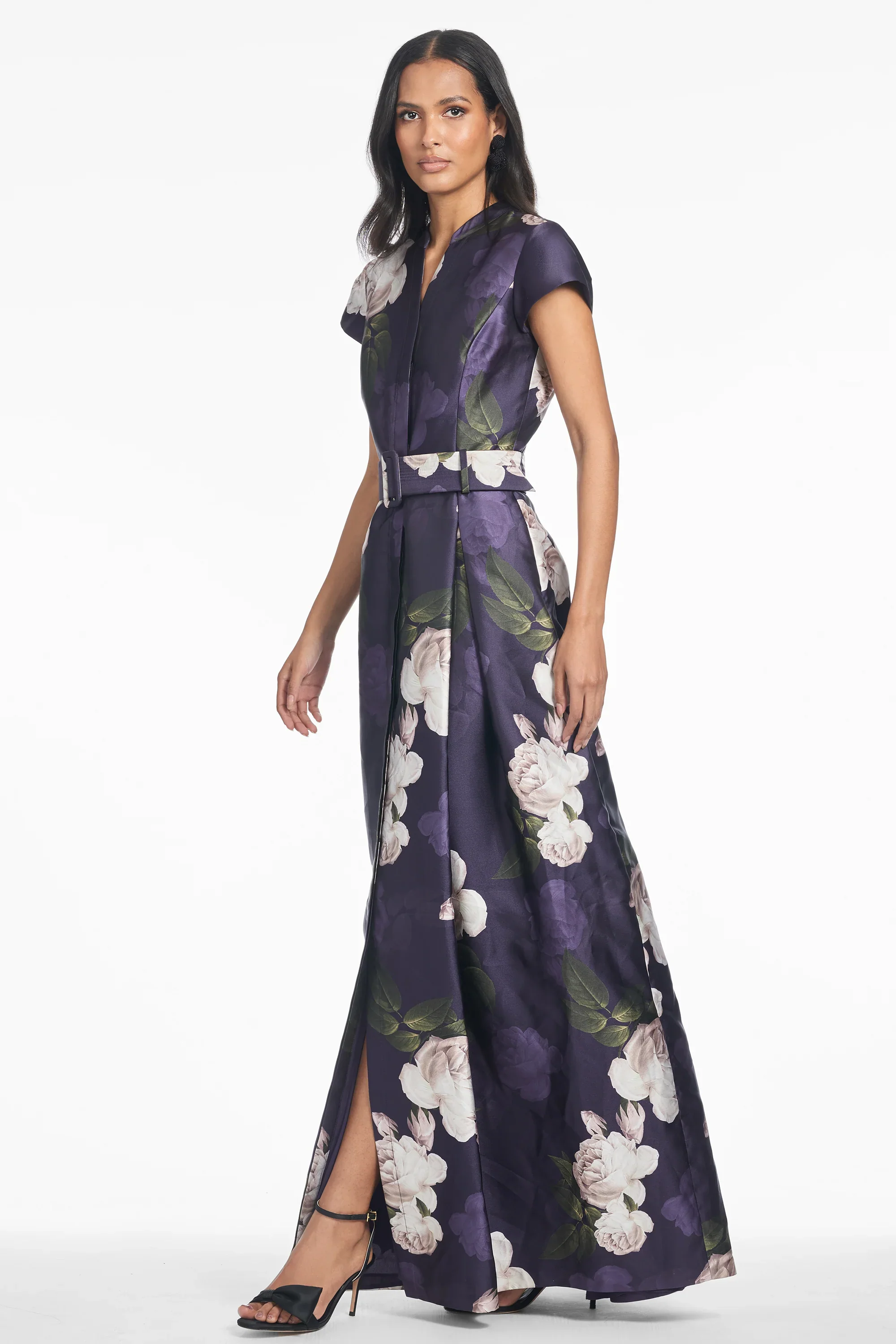 Sachin & Babi "Marta" Belted Floral A-line Gown - Image 4