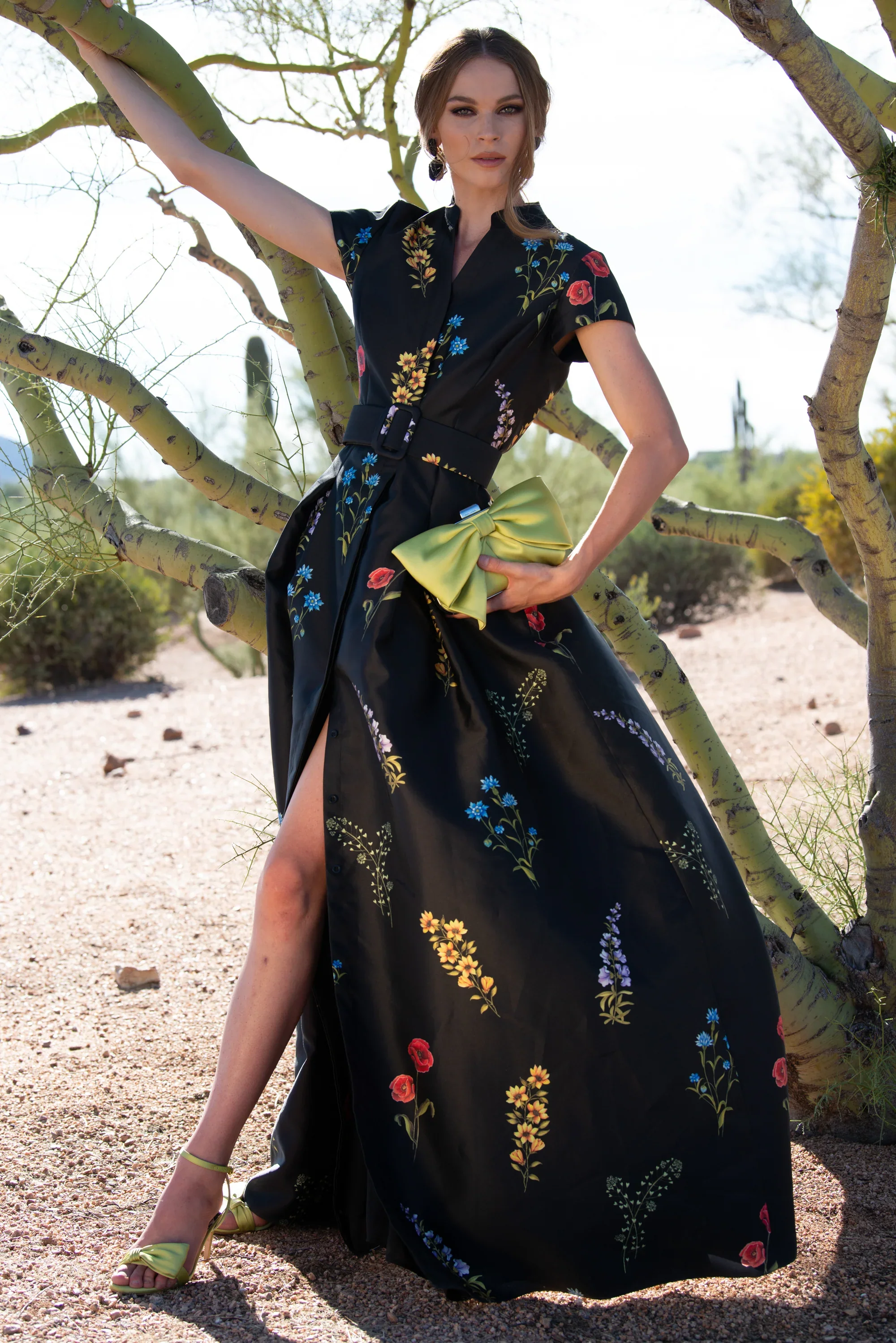 Sachin & Babi "Marta" Belted Floral A-line Gown - Image 8