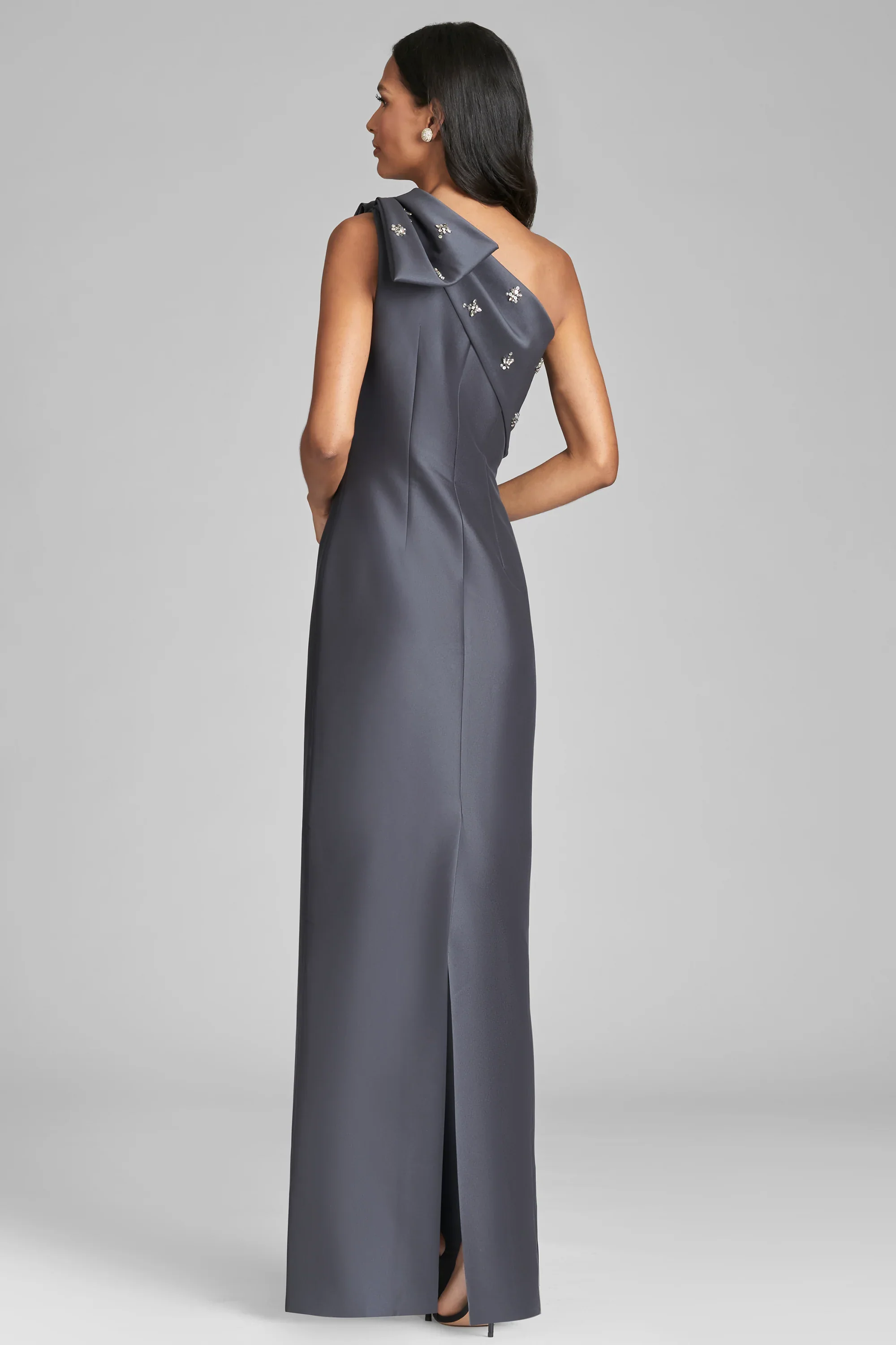 Sachin & Babi "Olivia" One Shoulder Bow Gown - Image 3