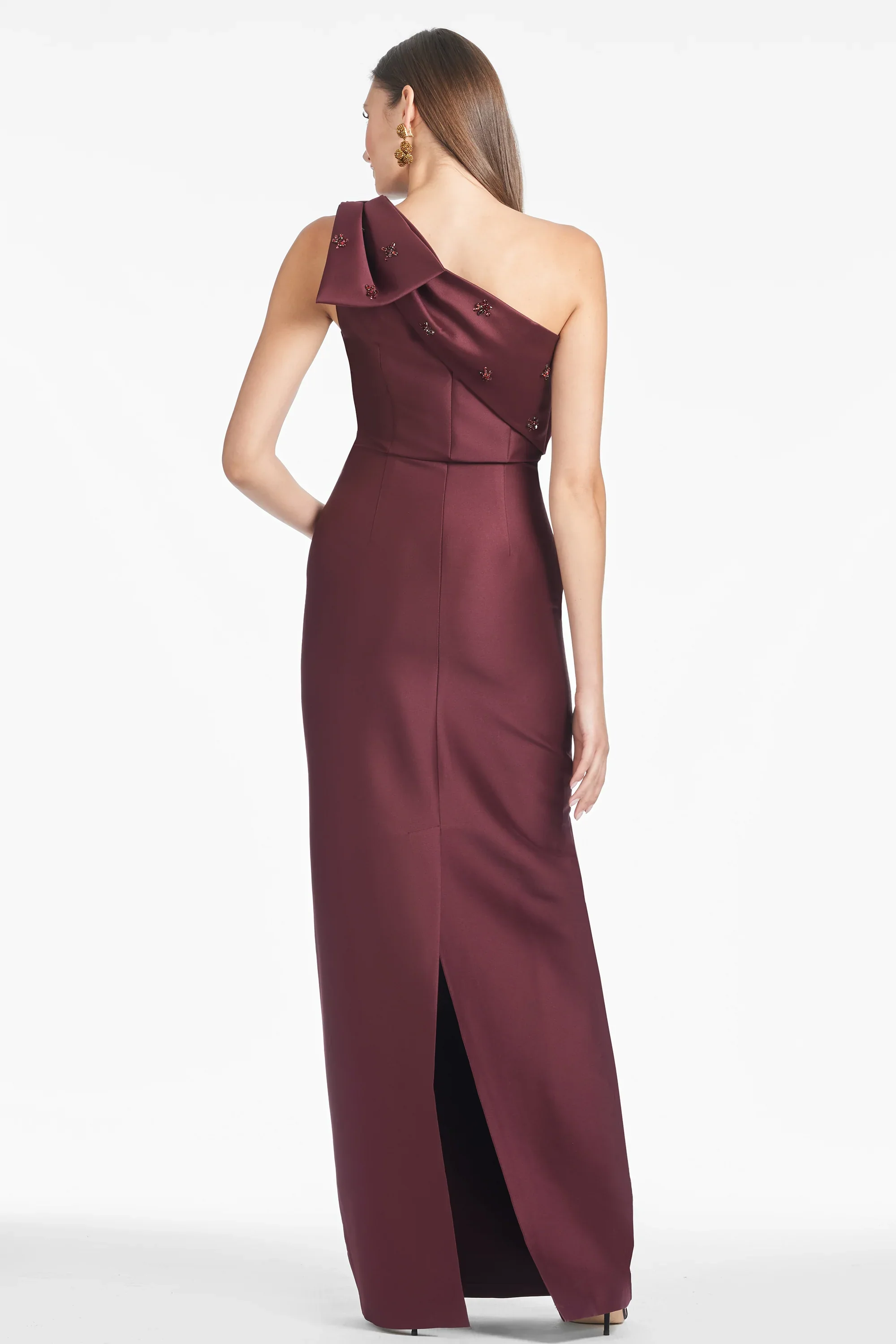 Sachin & Babi "Olivia" One Shoulder Bow Gown - Image 9
