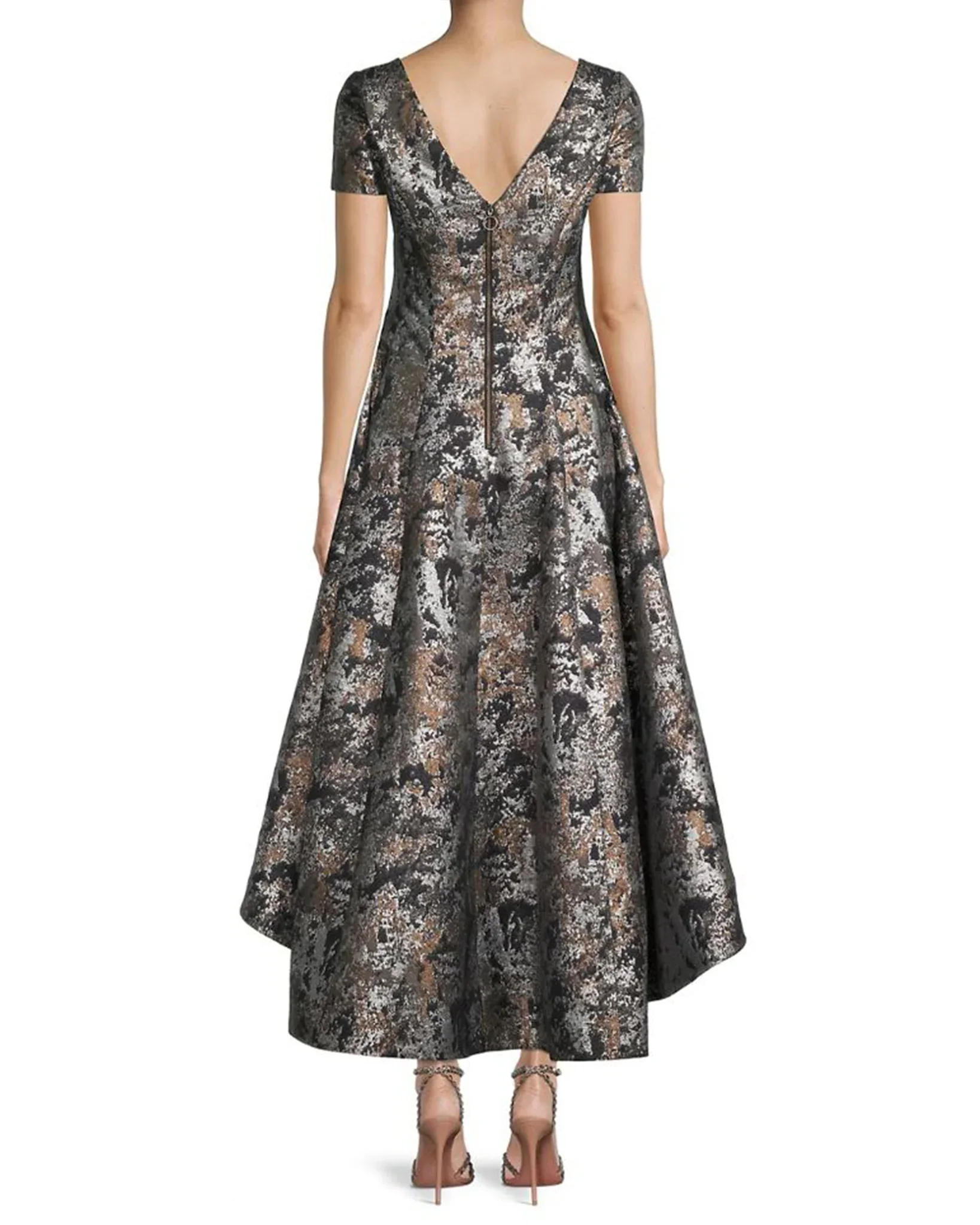 Shani Hi-Lo Jacquard Dress S2238 - Image 2