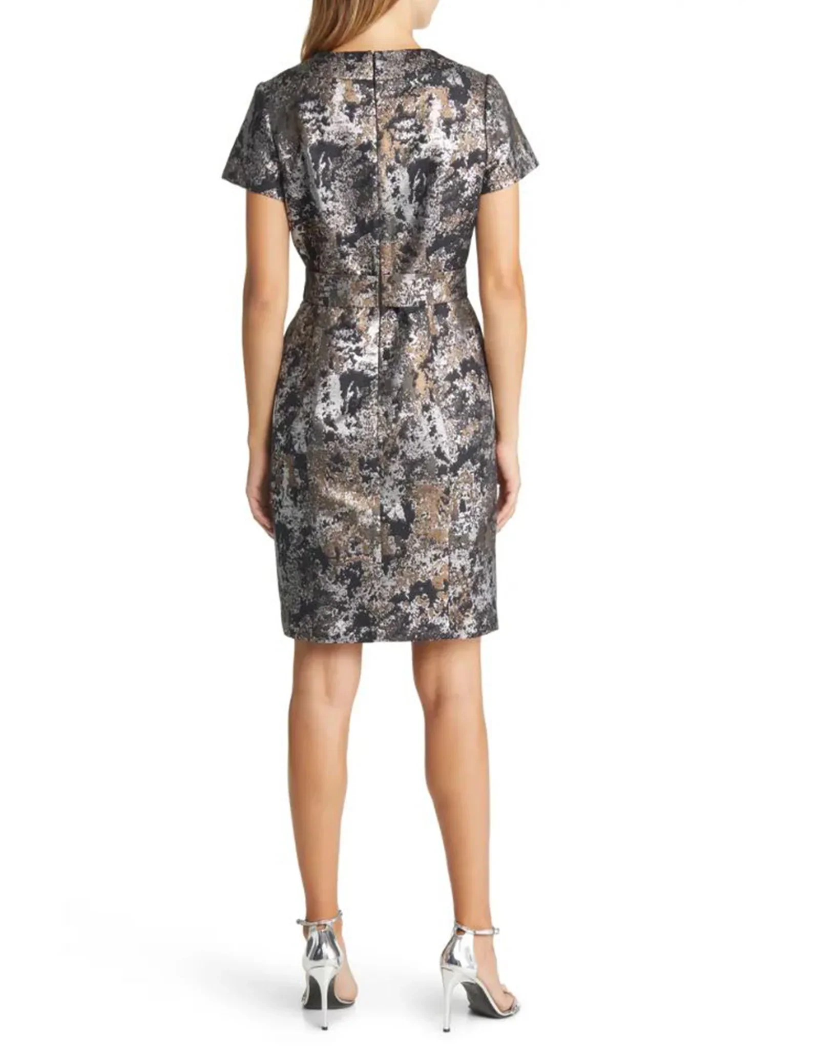 Shani Jacquard Bow Detail Dress S2202 - Image 2