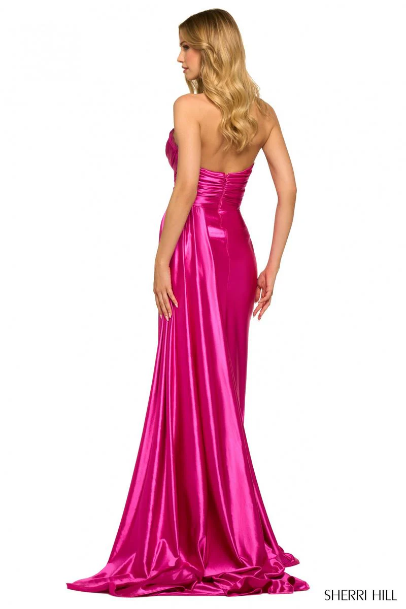Sherri Hill Long Satin Prom Dress 55230 - Image 5