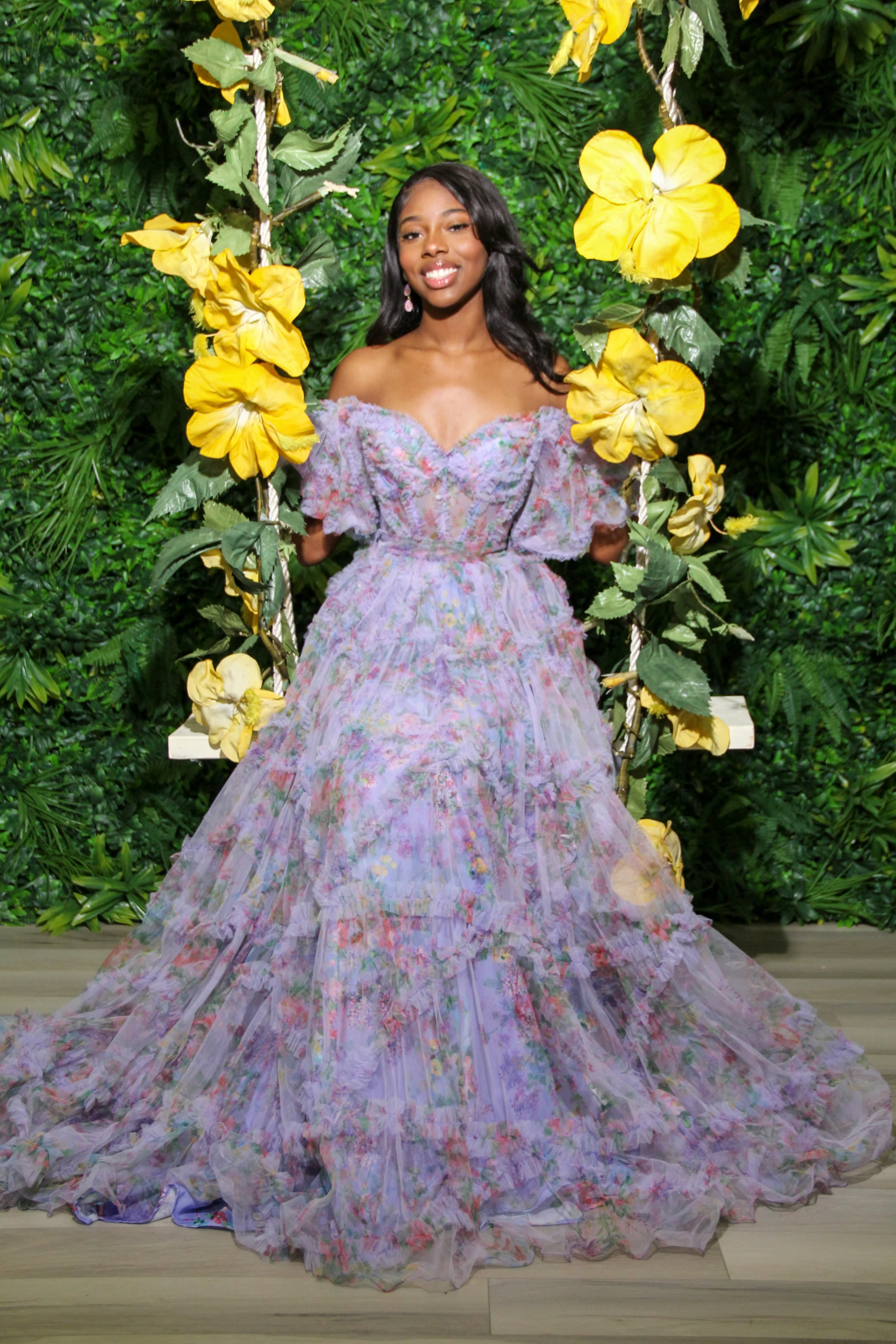 Sherri Hill Floral Print Ruffle Dress 55541 - Image 21