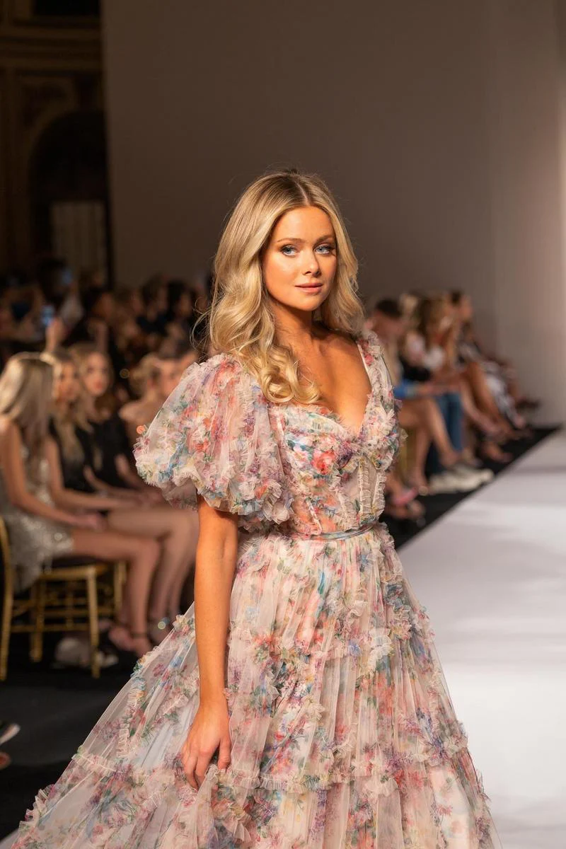 Sherri Hill Floral Print Ruffle Dress 55541 - Image 4
