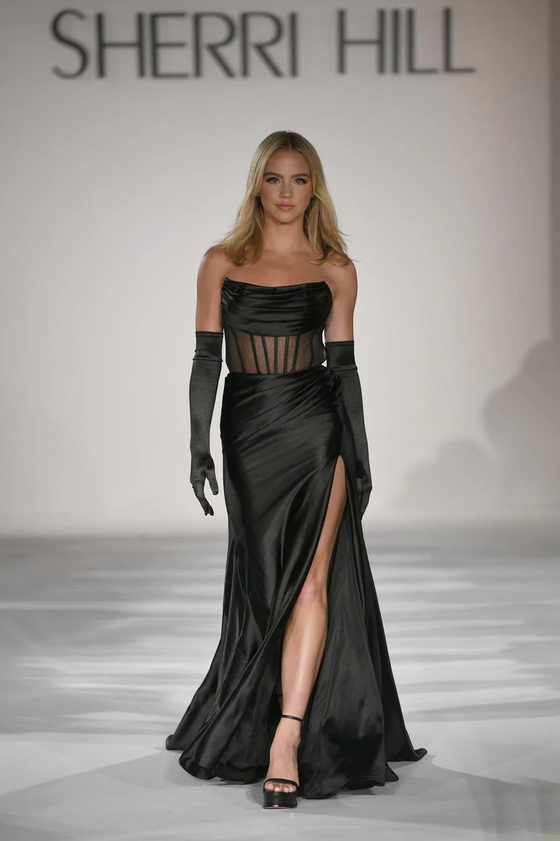 Sherri Hill See-Through Corset Dress 55554 - Image 2