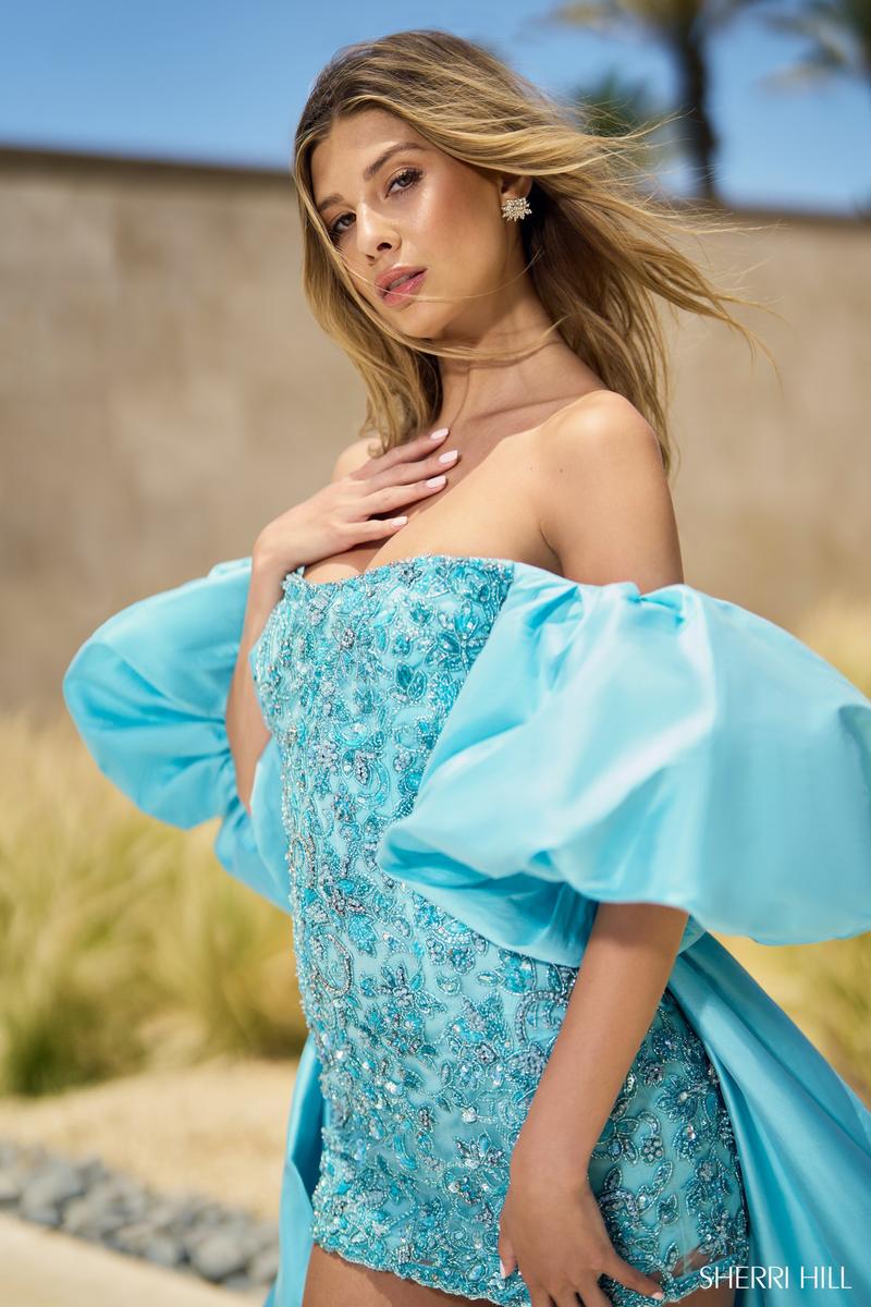 Sherri Hill Short Dress with Train 55631 - Image 4