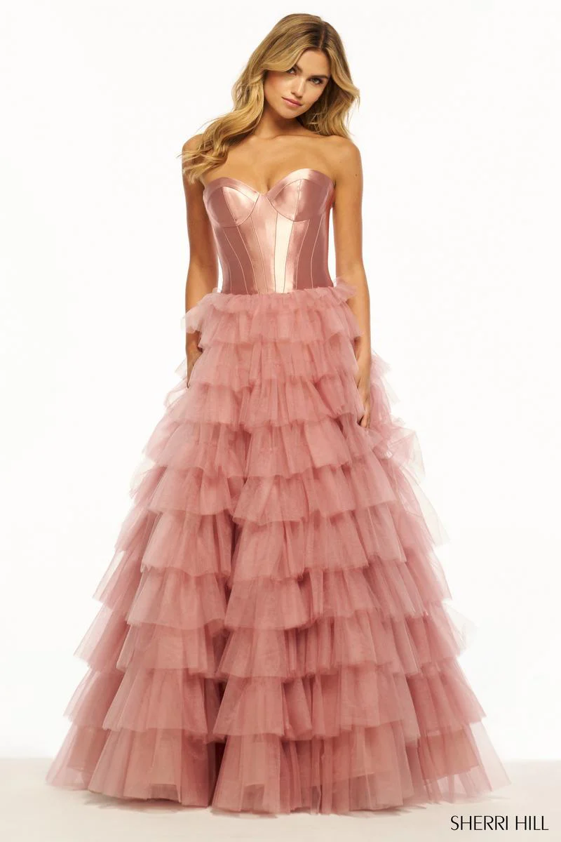 Sherri Hill Strapless Corset Ball Gown 55928 - Image 4