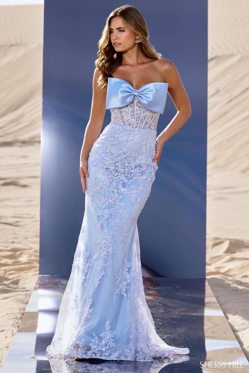 Sherri Hill Strapless Bow Prom Dress 56446 - Image 3