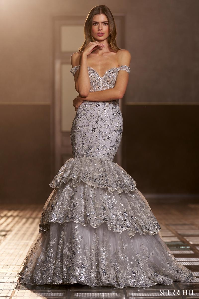 Sherri Hill Off Shoulder Mermaid Gown 56687 - Image 3