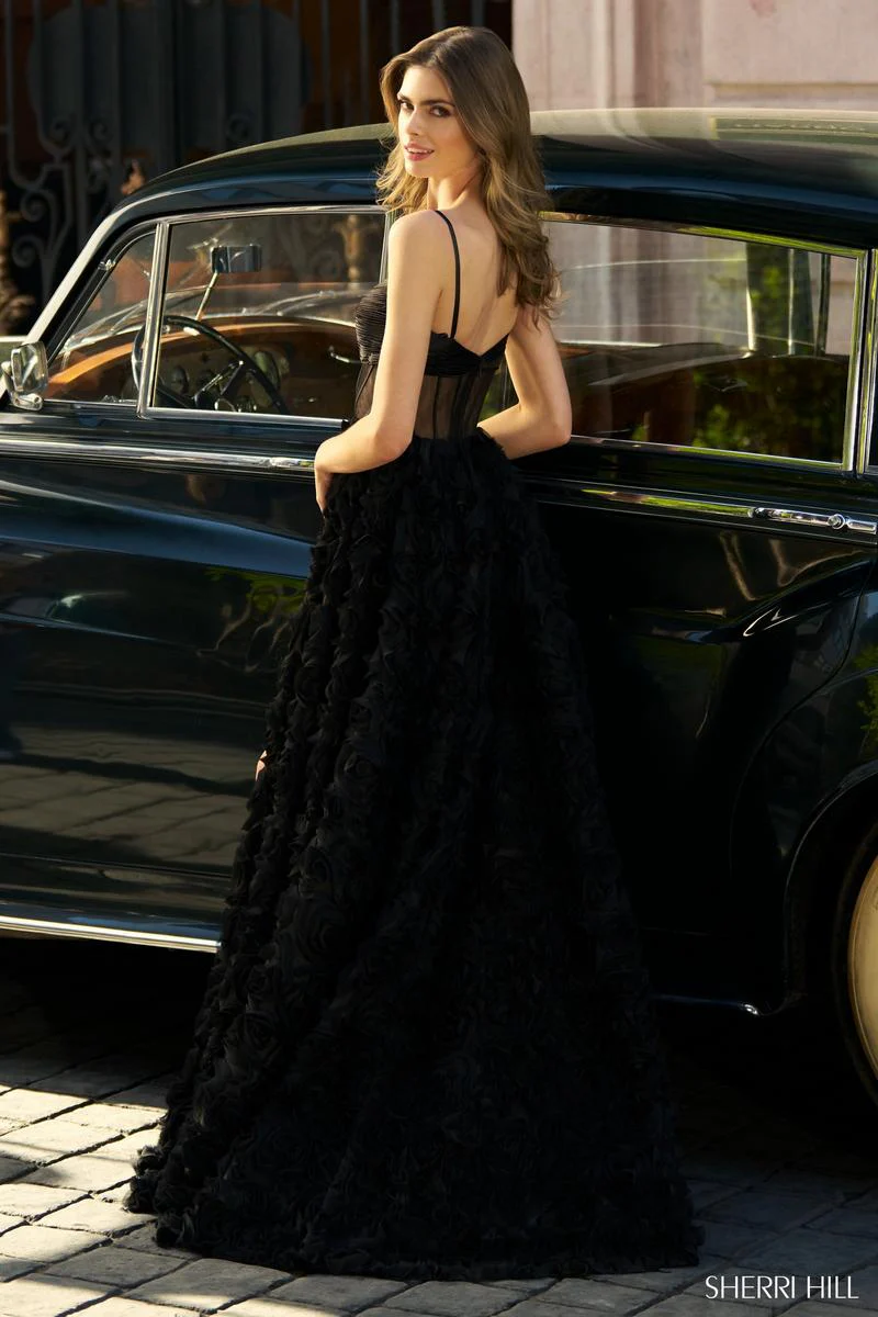 Sherri Hill A-line Rosette Dress 56701 - Image 2
