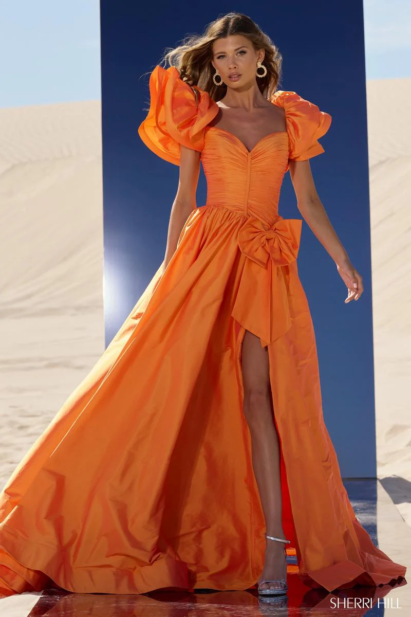 Sherri Hill A-line Ruffle Sleeve Gown 56743 - Image 3