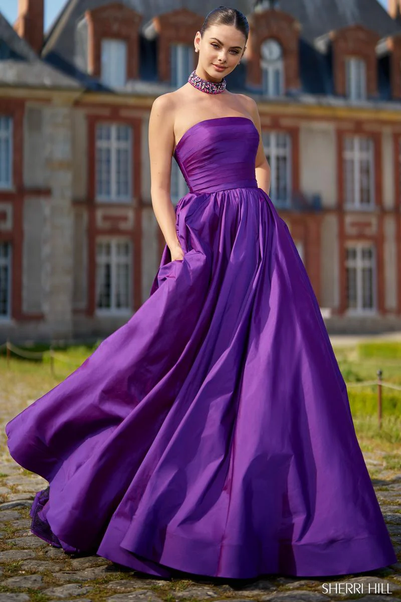Sherri Hill Strapless Ballgown with Choker 56748 - Image 5