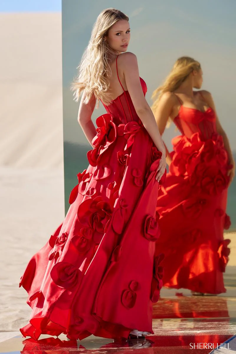 Sherri Hill 3D Floral Ballgown 56763 - Image 4