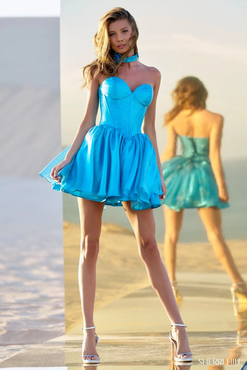 Sherri Hill Strapless Corset Homecoming Dress 56771 - Image 3