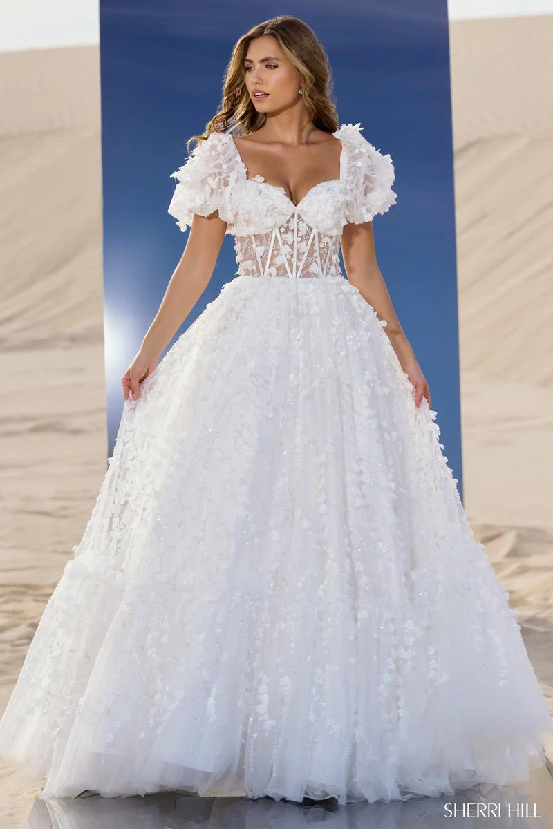 Sherri Hill 3D Floral Ballgown 56813 - Image 3