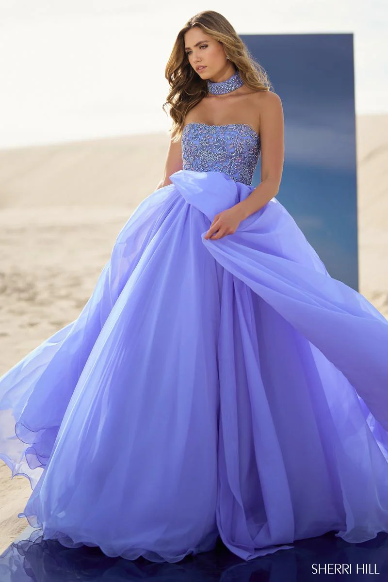 Sherri Hill Strapless Ballgown Dress 56852 - Image 3