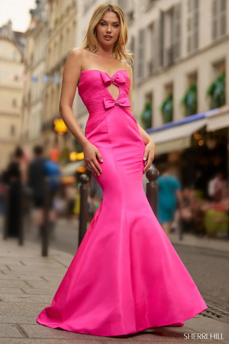 Sherri Hill Bow Accent Mermaid Prom Dress 56875 - Image 3