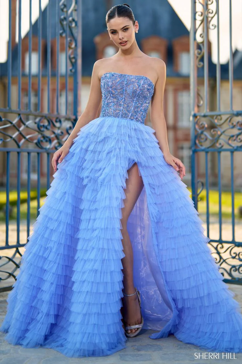 Sherri Hill Lace Corset Prom Dress 56883 - Image 4