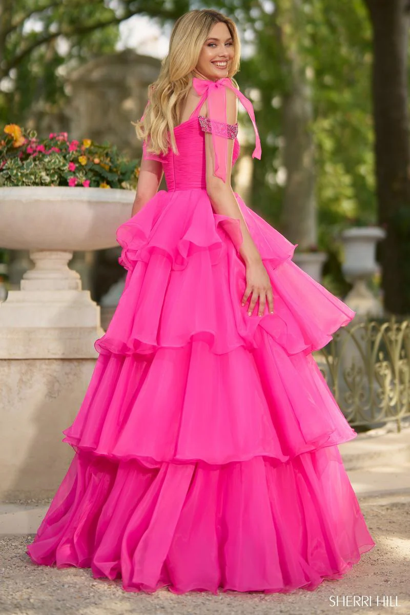 Sherri Hill Ruffle Ball Gown Prom Dress 56927 - Image 2