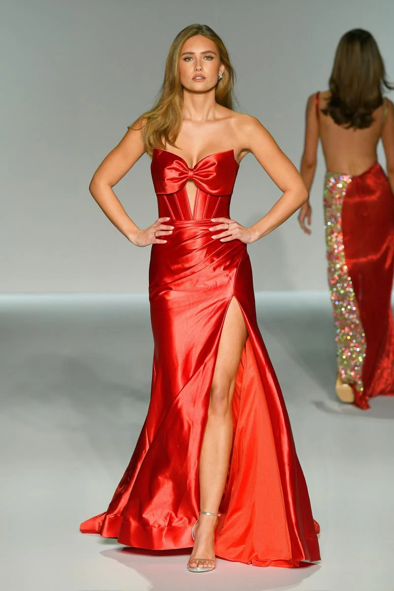 Sherri Hill Satin Bow Corset 56957 - Image 5