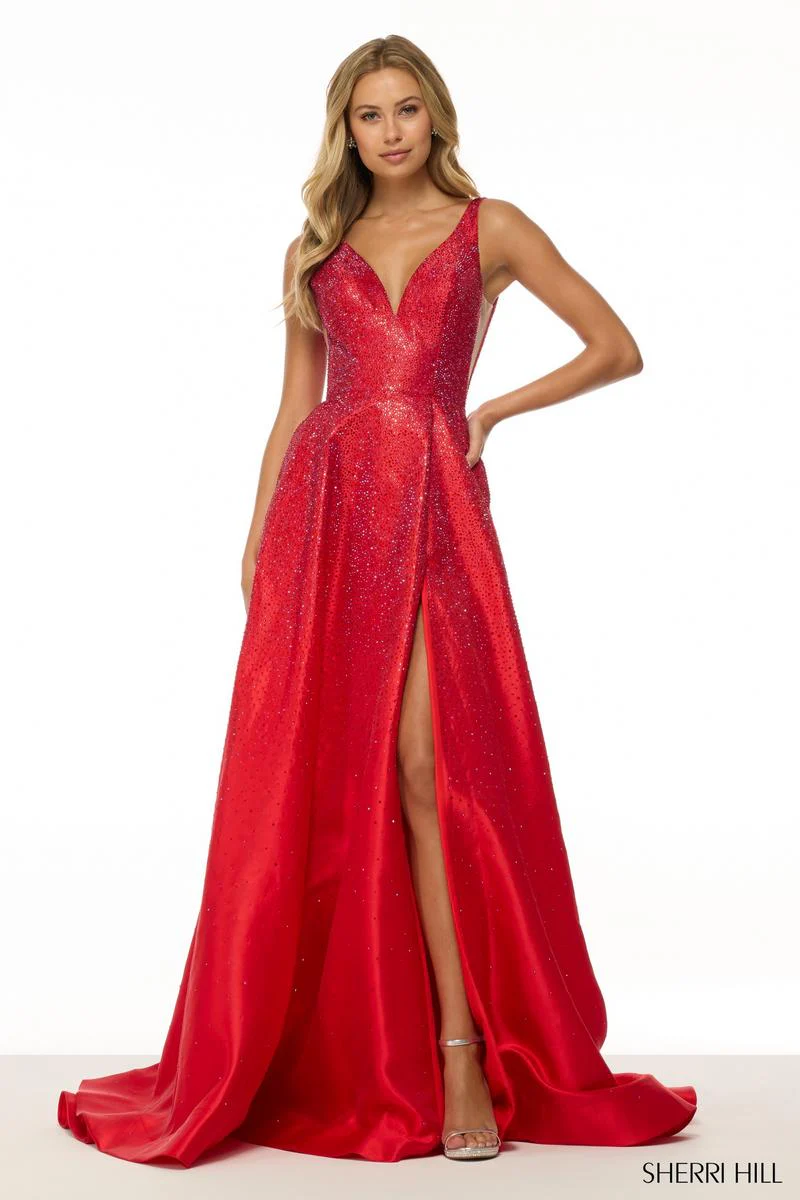 Sherri Hill Heat Stone A-Line Prom Dress 56990 - Image 2