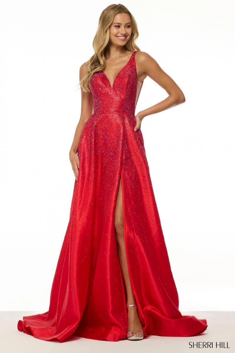 Sherri Hill Heat Stone A-Line Prom Dress 56990 - Image 3