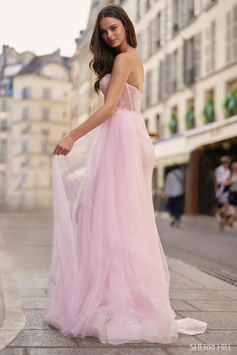 Sherri Hill Corset Illusion Prom Dress 57004 - Image 2