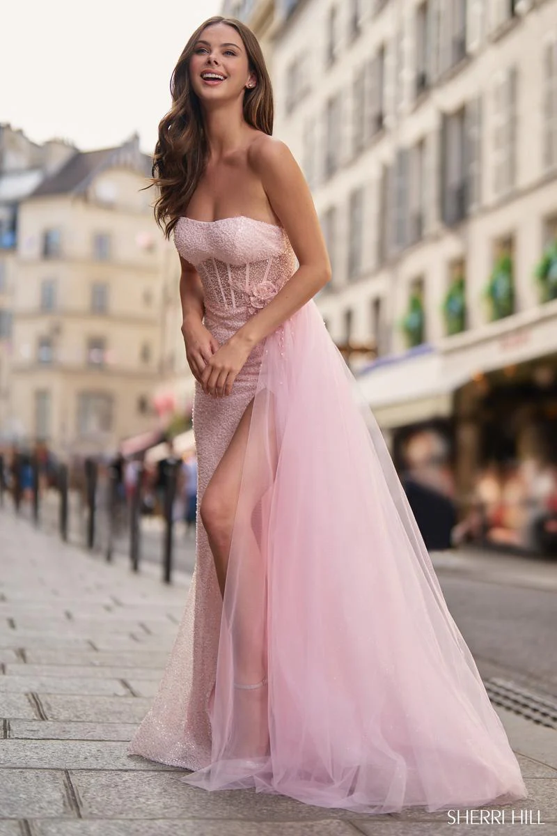 Sherri Hill Corset Illusion Prom Dress 57004 - Image 3