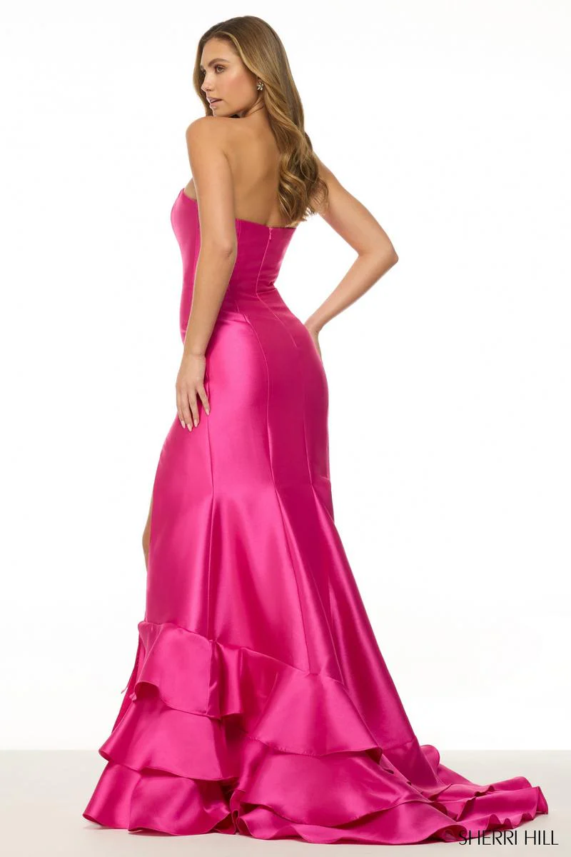 Sherri Hill Ruffle Hem Mikado Prom Dress 57019 - Image 2