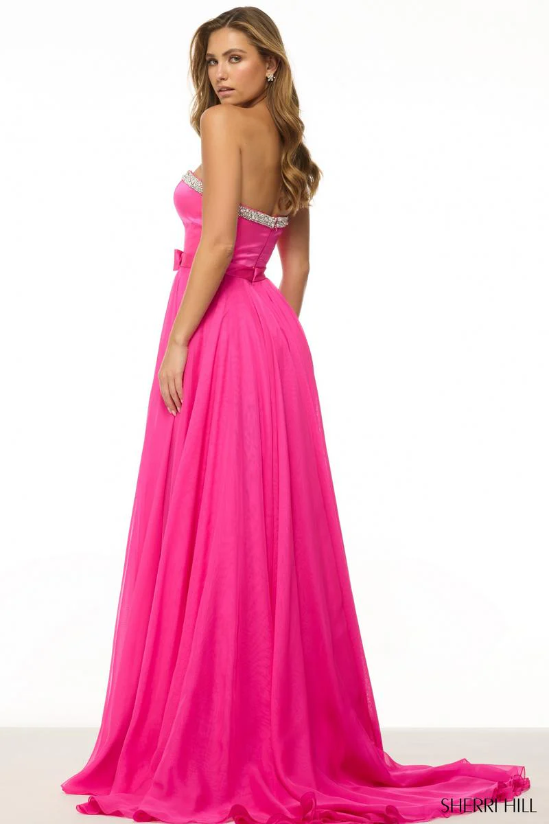 Sherri Hill Strapless Bow Waist A-Line Prom Dress 57029 - Image 2